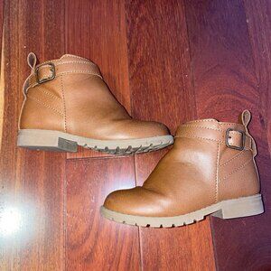 Toddler Girl Faux Leather Brown Chelsea Boots 8T